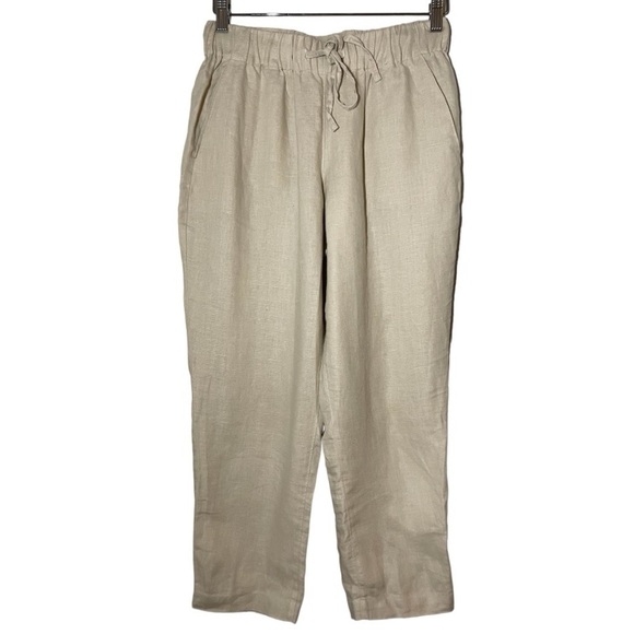 NAIF Pants - NAIF Beige Drawstring Straight-Leg Pants